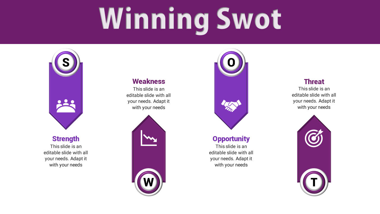 Joined SWOT PowerPoint Slide Template Designs